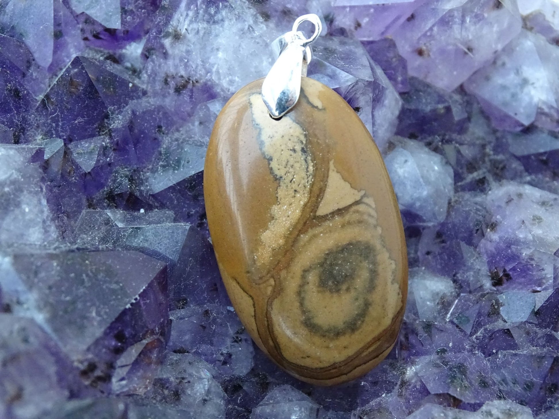 Pendentif Jaspe Paysage - Pendentifs - Colibri Minéraux et Bien-être