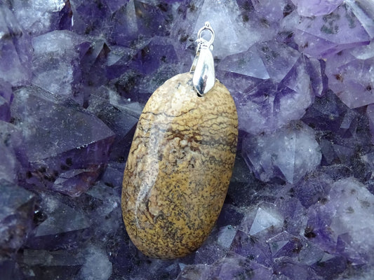 Pendentif Jaspe Paysage - Pendentifs - Colibri Minéraux et Bien-être