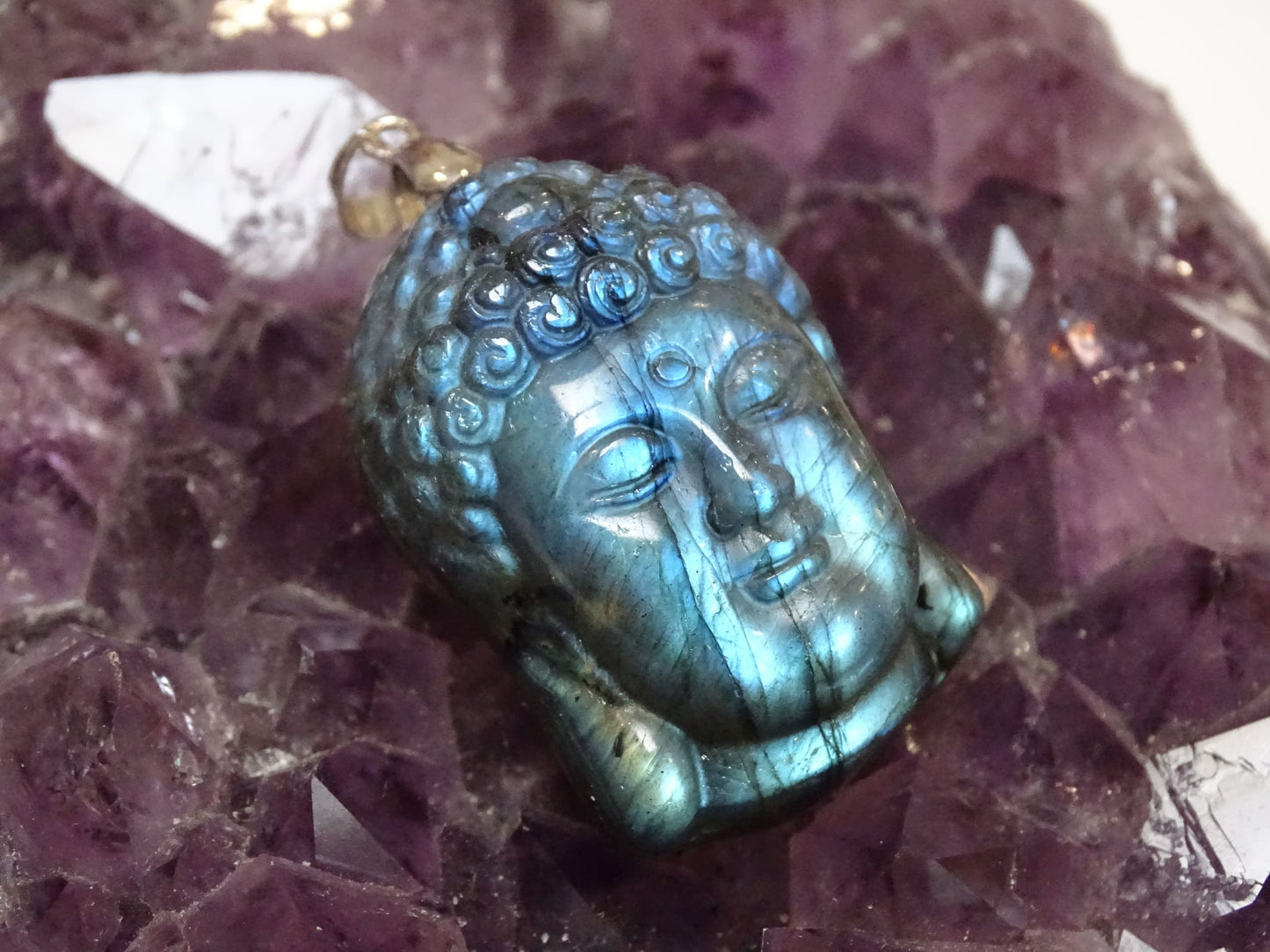 Pendentif Labradorite Bouddha - Pendentifs - Colibri Minéraux et Bien-être