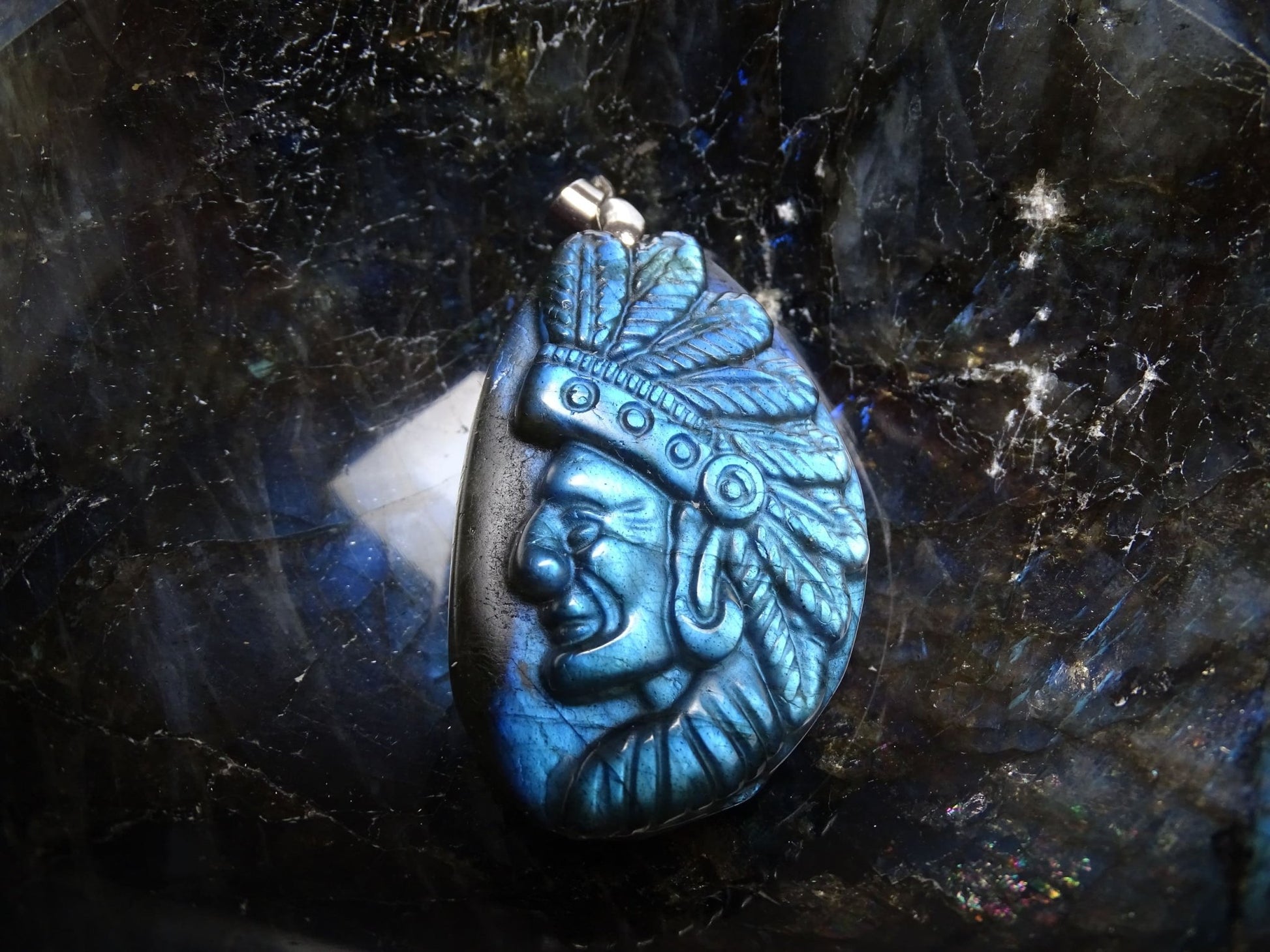 Pendentif Labradorite Amérindien - Pendentifs - Colibri Minéraux et Bien-être