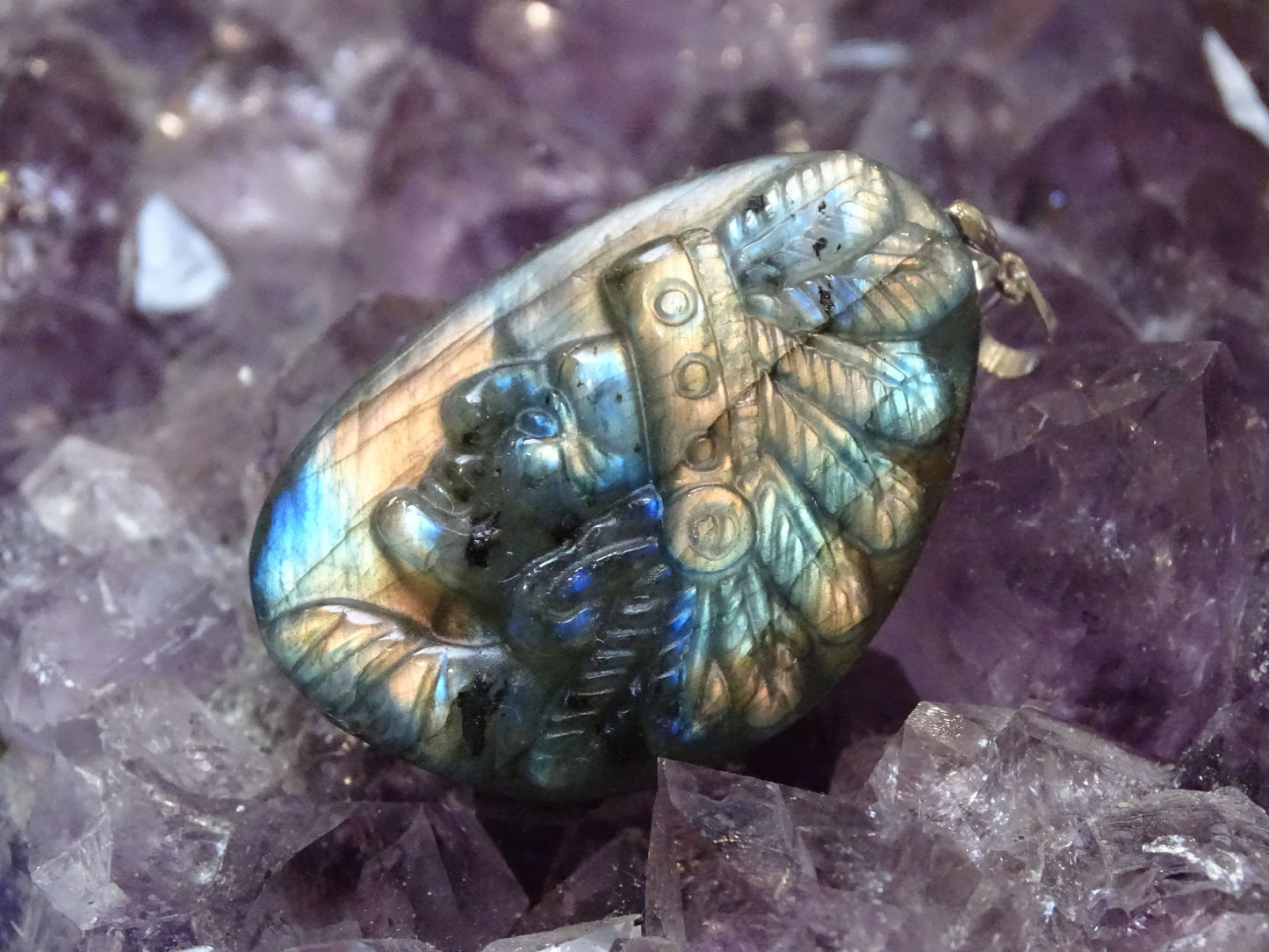 Pendentif Labradorite Amérindien - Pendentifs - Colibri Minéraux et Bien-être