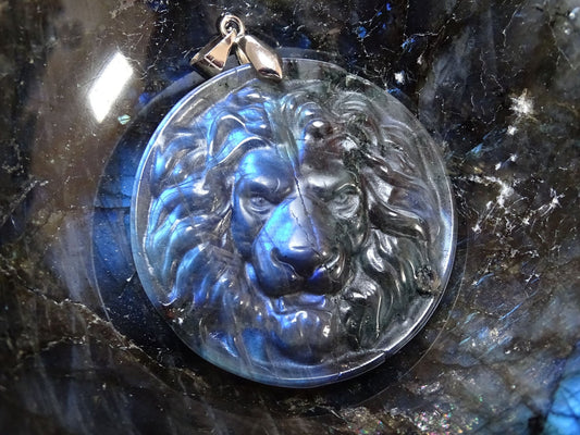 Pendentif Labradorite Lion - Pendentifs - Colibri Minéraux et Bien-être