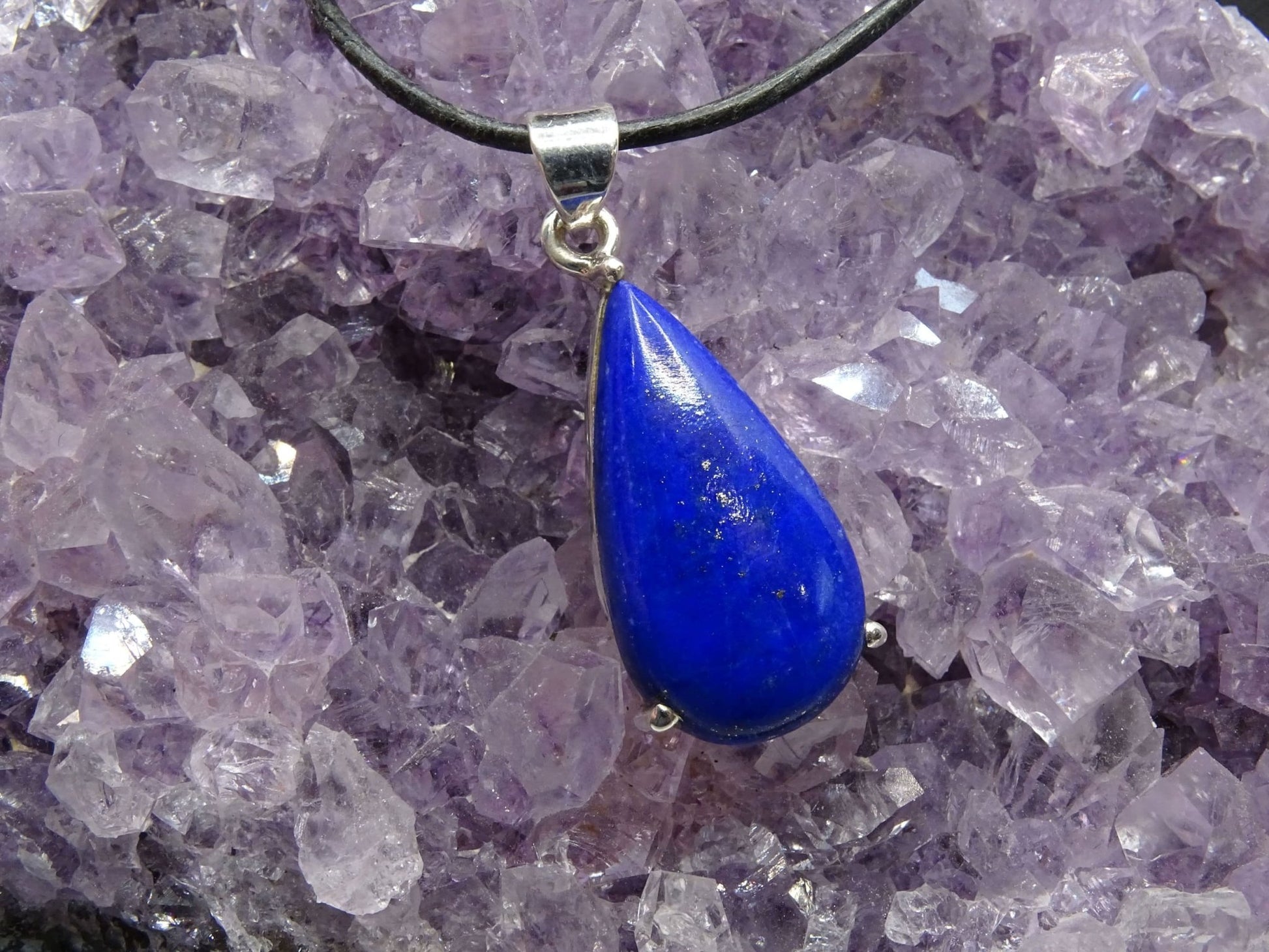 Pendentif Lapis Lazuli Argent 925 - Pendentifs - Colibri Minéraux et Bien-être