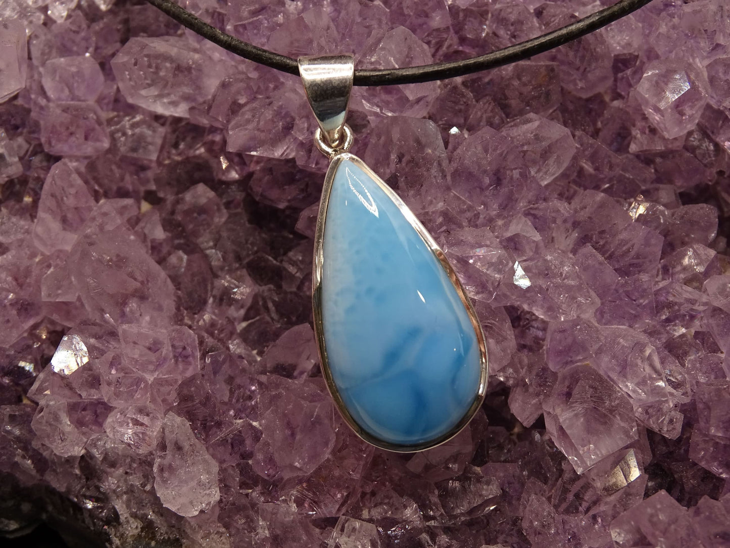 Pendentif Larimar Argent 925 - Pendentifs - Colibri Minéraux et Bien-être