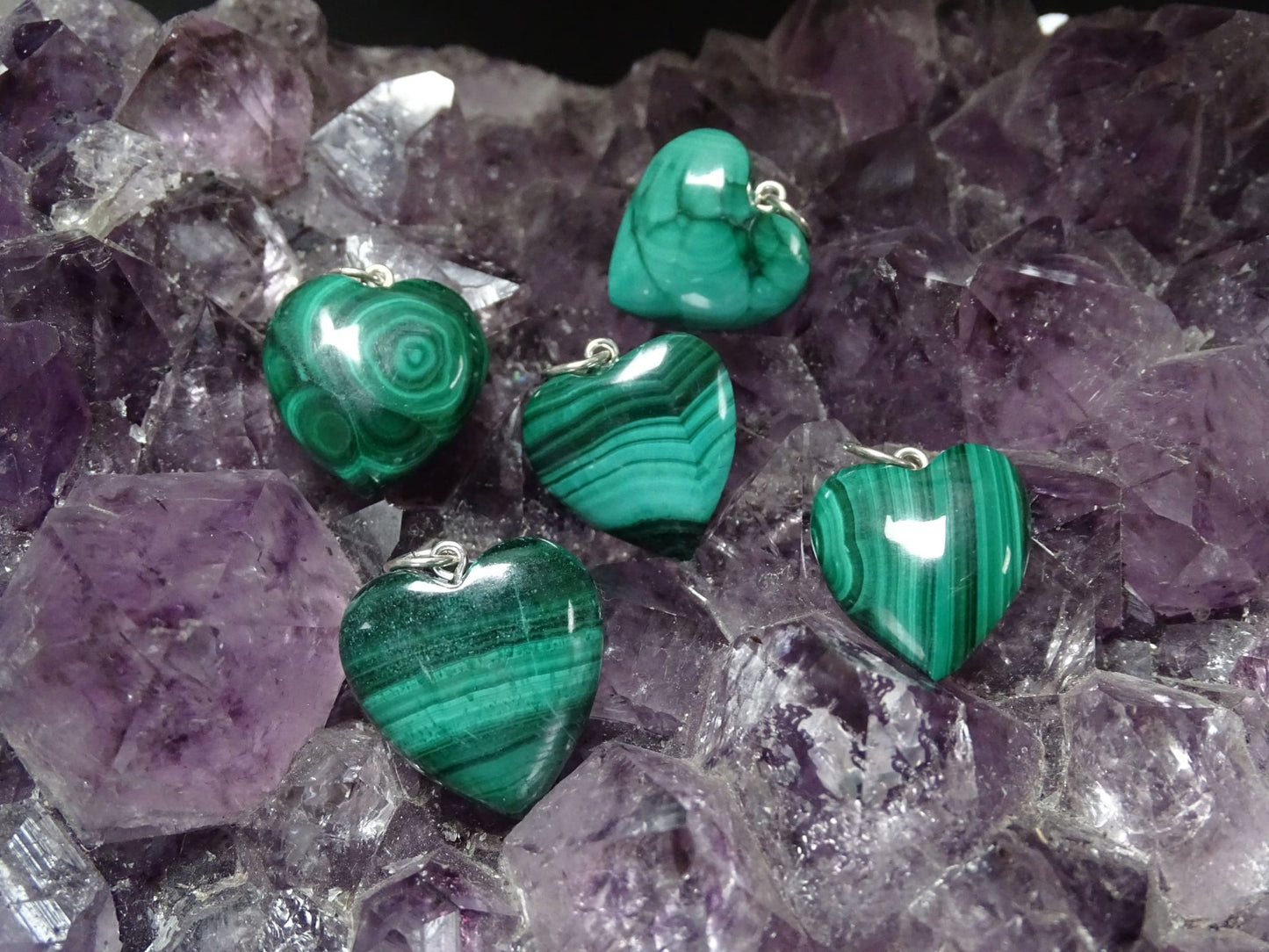 Pendentif Malachite Coeur - Pendentifs - Colibri Minéraux et Bien-être