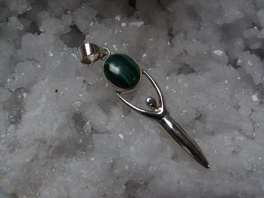 Pendentif Malachite Argent 925 - Pendentifs - Colibri Minéraux et Bien-être