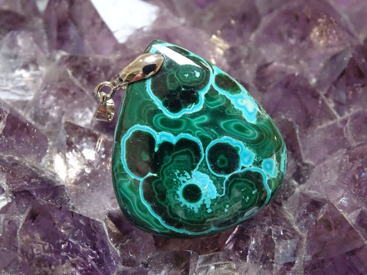Pendentif Malachite - Pendentifs - Colibri Minéraux et Bien-être