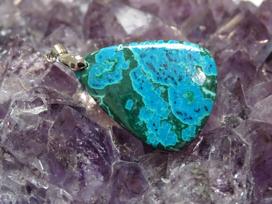Pendentif Malachite Chrysocolle - Pendentifs - Colibri Minéraux et Bien-être