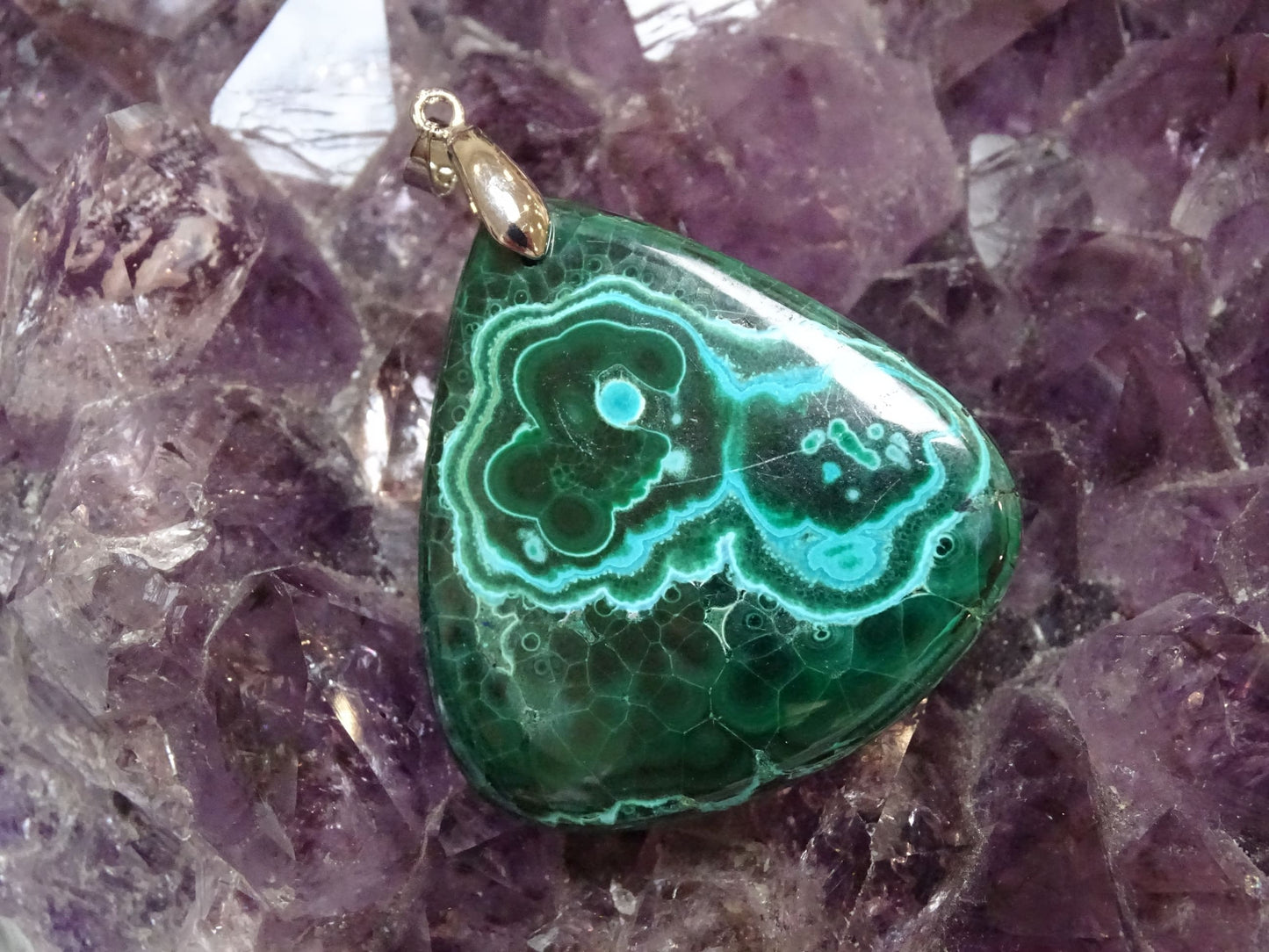 Pendentif Malachite Chrysocolle - Pendentifs - Colibri Minéraux et Bien-être