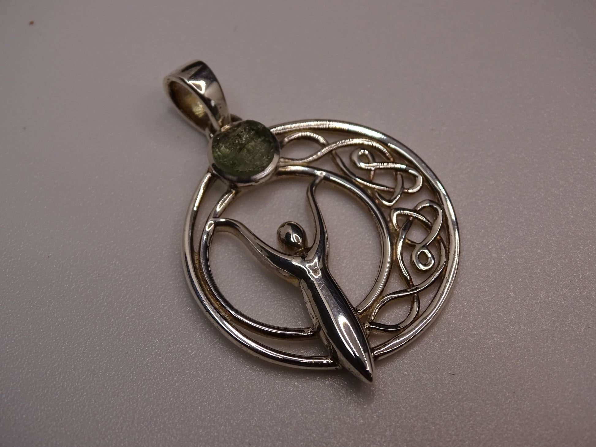 Pendentif Moldavite Argent 925 Lune - Pendentifs - Colibri Minéraux et Bien-être