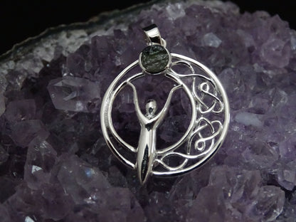 Pendentif Moldavite Argent 925 Lune - Pendentifs - Colibri Minéraux et Bien-être