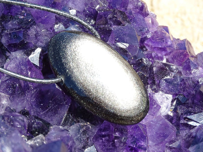 Pendentif Obsidienne Argentée - Pendentifs - Colibri Minéraux et Bien-être