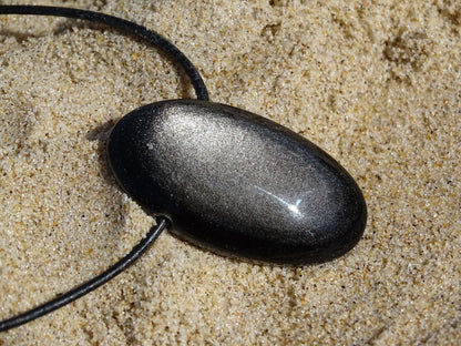 Pendentif Obsidienne Argentée - Pendentifs - Colibri Minéraux et Bien-être