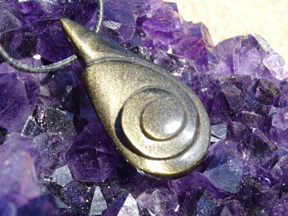 Pendentif Obsidienne Dorée - Pendentifs - Colibri Minéraux et Bien-être