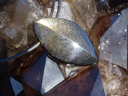Pendentif Obsidienne Dorée - Pendentifs - Colibri Minéraux et Bien-être