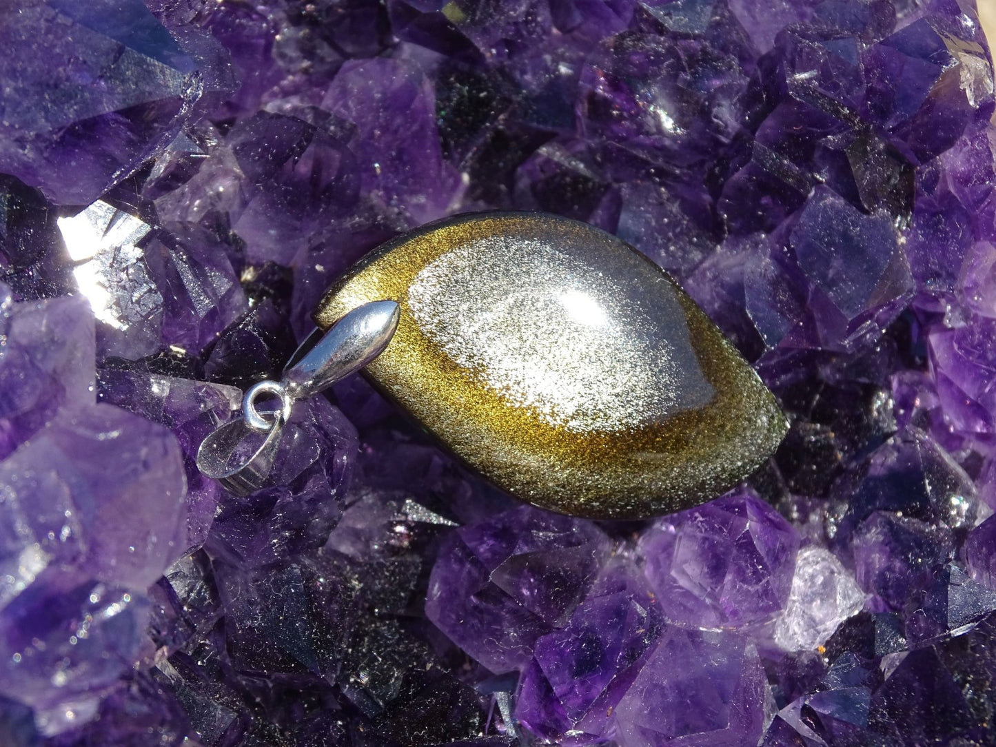 Pendentif Obsidienne Dorée - Pendentifs - Colibri Minéraux et Bien-être