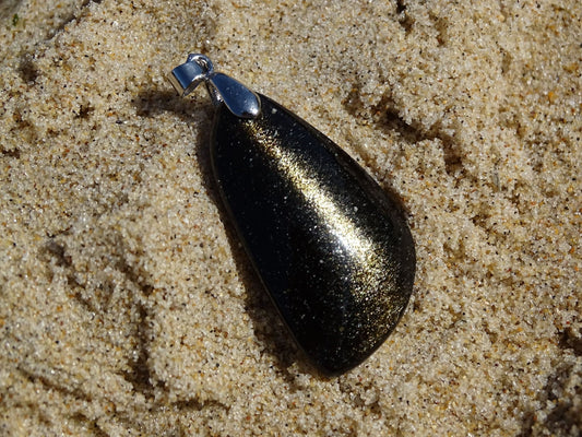 Pendentif Obsidienne Dorée - Pendentifs - Colibri Minéraux et Bien-être