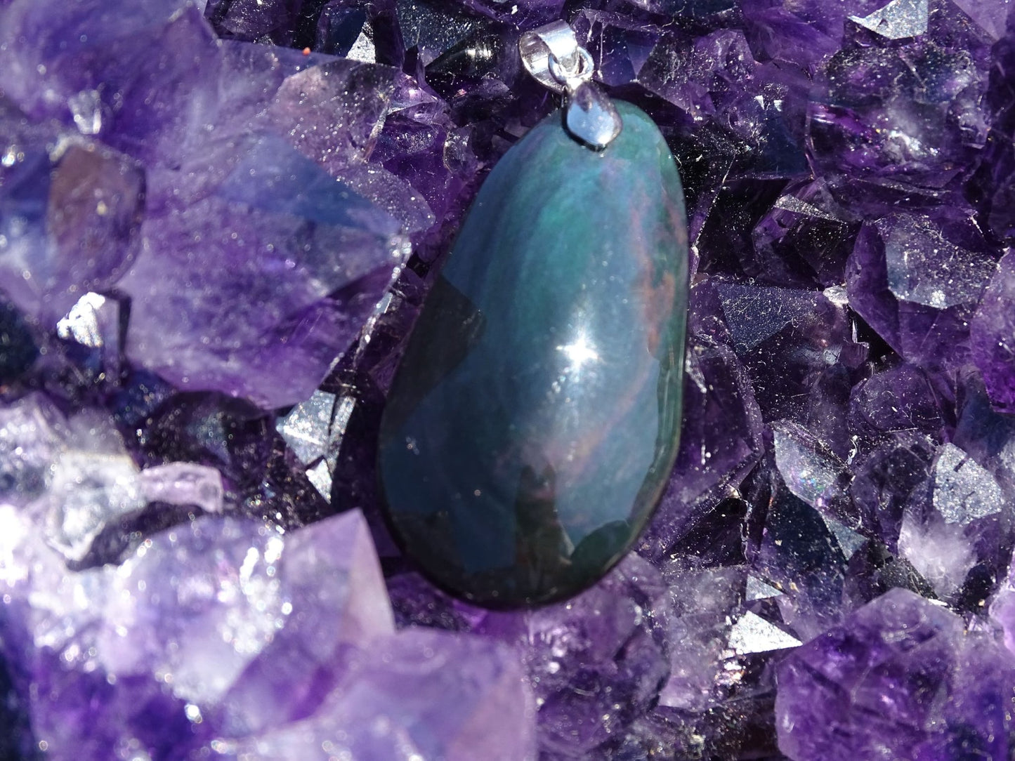 Pendentif Obsidienne Arc-en-Ciel Oeil Céleste - Pendentifs - Colibri Minéraux et Bien-être