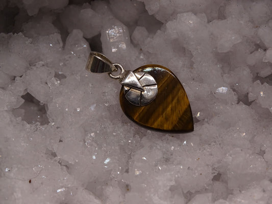 Pendentif Oeil de Tigre Argent 925 - Pendentifs - Colibri Minéraux et Bien-être