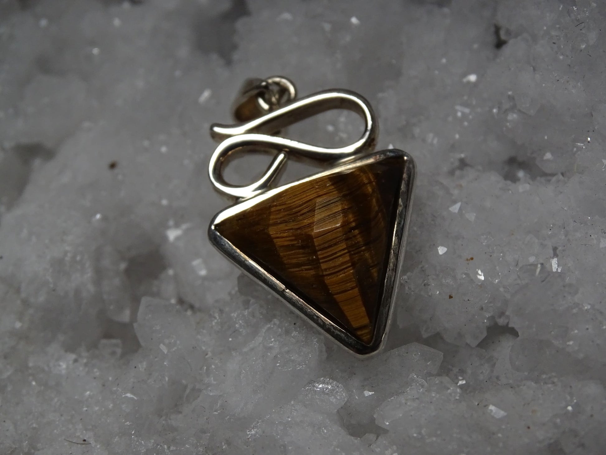 Pendentif Oeil de Tigre Argent 925 - Pendentifs - Colibri Minéraux et Bien-être