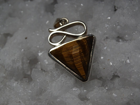 Pendentif Oeil de Tigre Argent 925 - Pendentifs - Colibri Minéraux et Bien-être