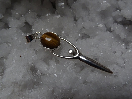 Pendentif Oeil de Tigre Argent 925 - Pendentifs - Colibri Minéraux et Bien-être