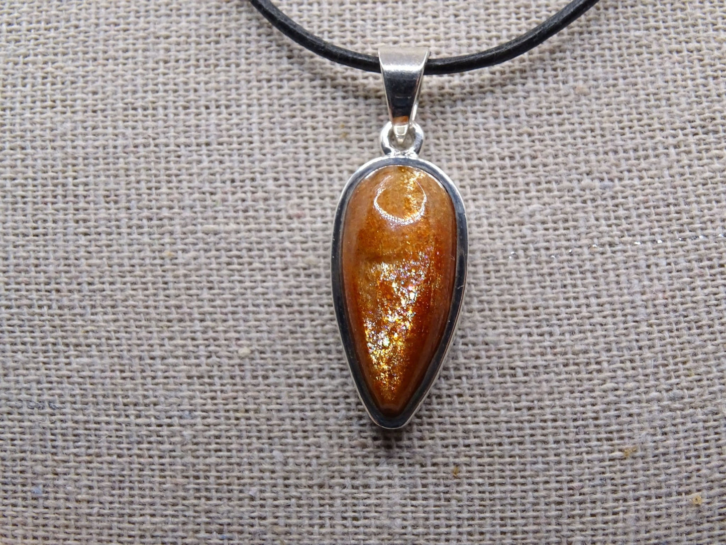 Pendentif Pierre de Soleil Argent 925 - Pendentifs - Colibri Minéraux et Bien-être