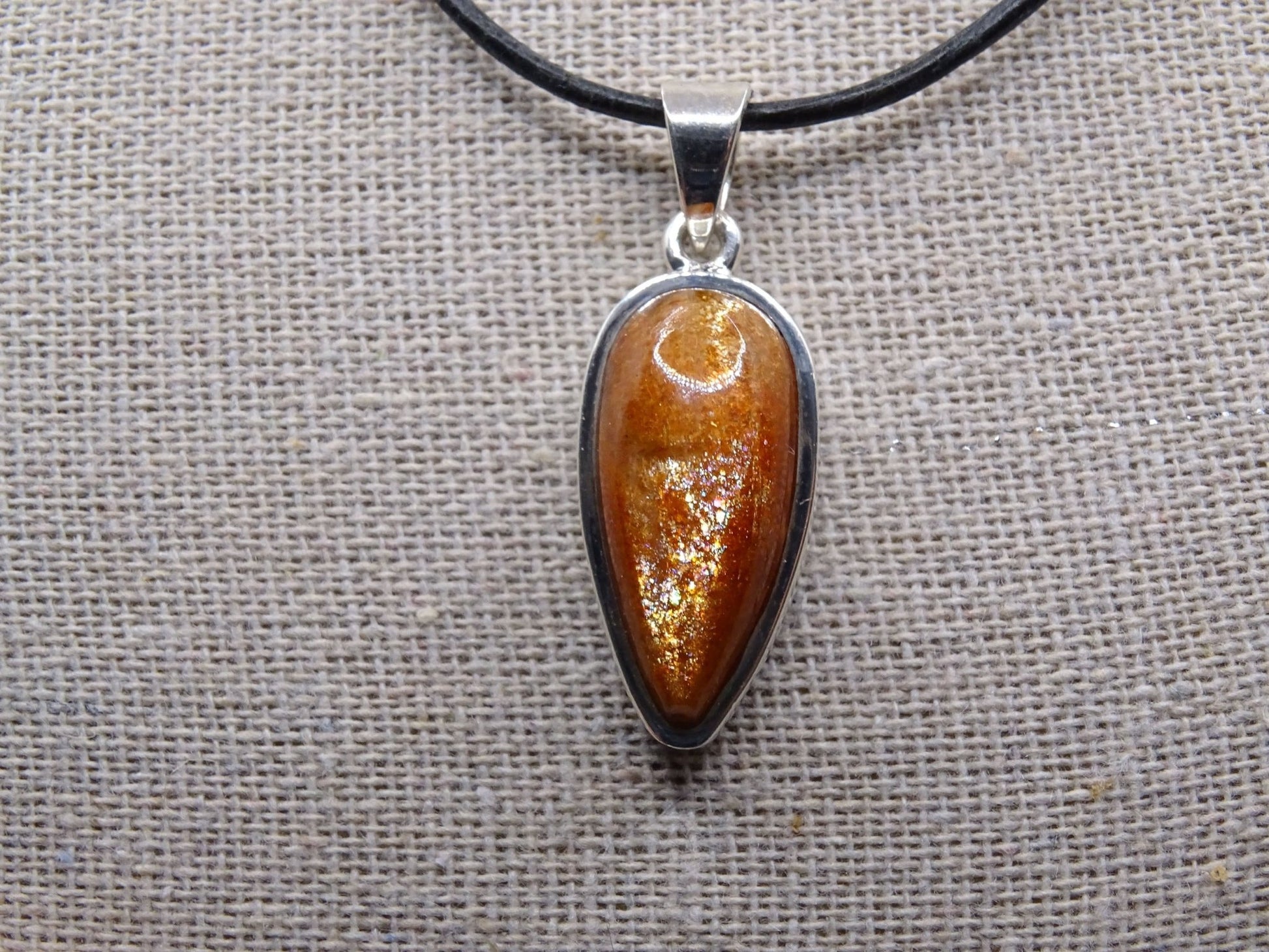 Pendentif Pierre de Soleil Argent 925 - Pendentifs - Colibri Minéraux et Bien-être