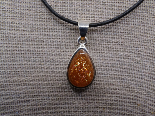 Pendentif Pierre de Soleil Argent 925 - Pendentifs - Colibri Minéraux et Bien-être