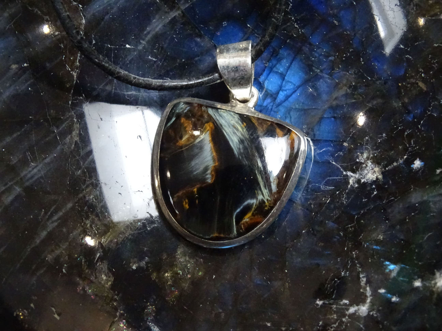 Pendentif Pietersite Argent 925 - Pendentifs - Colibri Minéraux et Bien-être