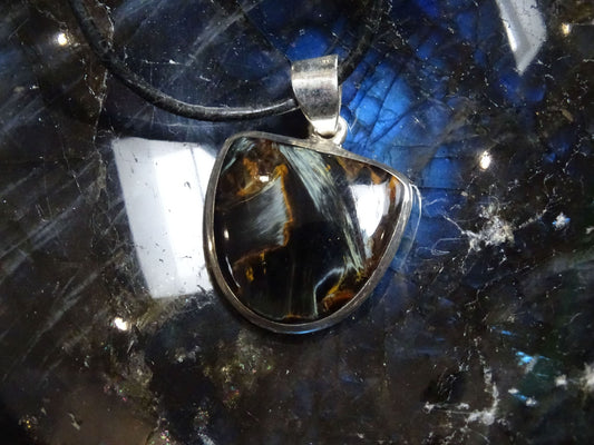 Pendentif Pietersite Argent 925 - Pendentifs - Colibri Minéraux et Bien-être