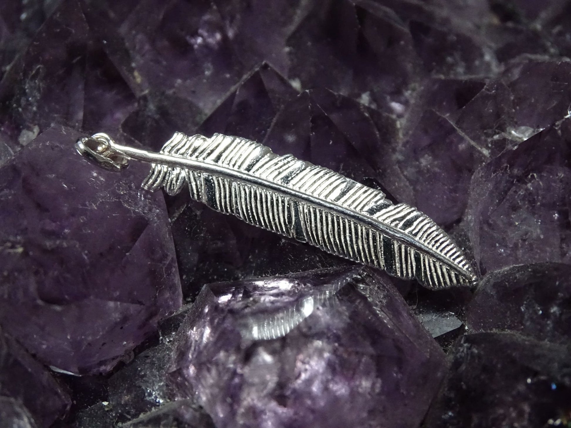 Pendentif Argent 925 Plume - Pendentifs - Colibri Minéraux et Bien-être
