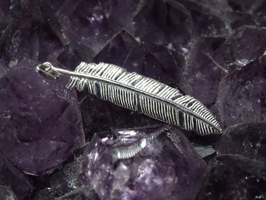 Pendentif Argent 925 Plume - Pendentifs - Colibri Minéraux et Bien-être