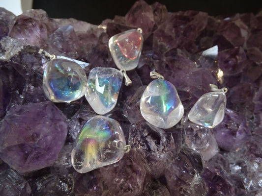 Pendentif Quartz Aura - Pendentifs - Colibri Minéraux et Bien-être