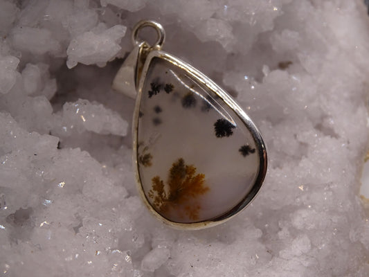 Pendentif Quartz Dendritique Argent 925 - Pendentifs - Colibri Minéraux et Bien-être