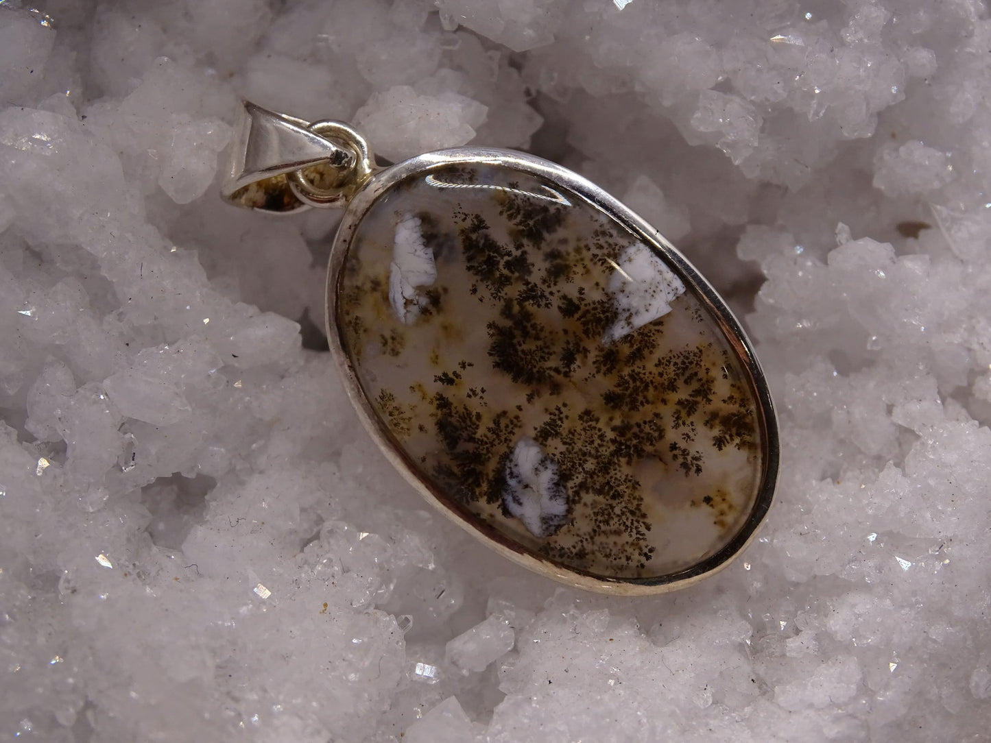 Pendentif Quartz Dendritique Argent 925 - Pendentifs - Colibri Minéraux et Bien-être