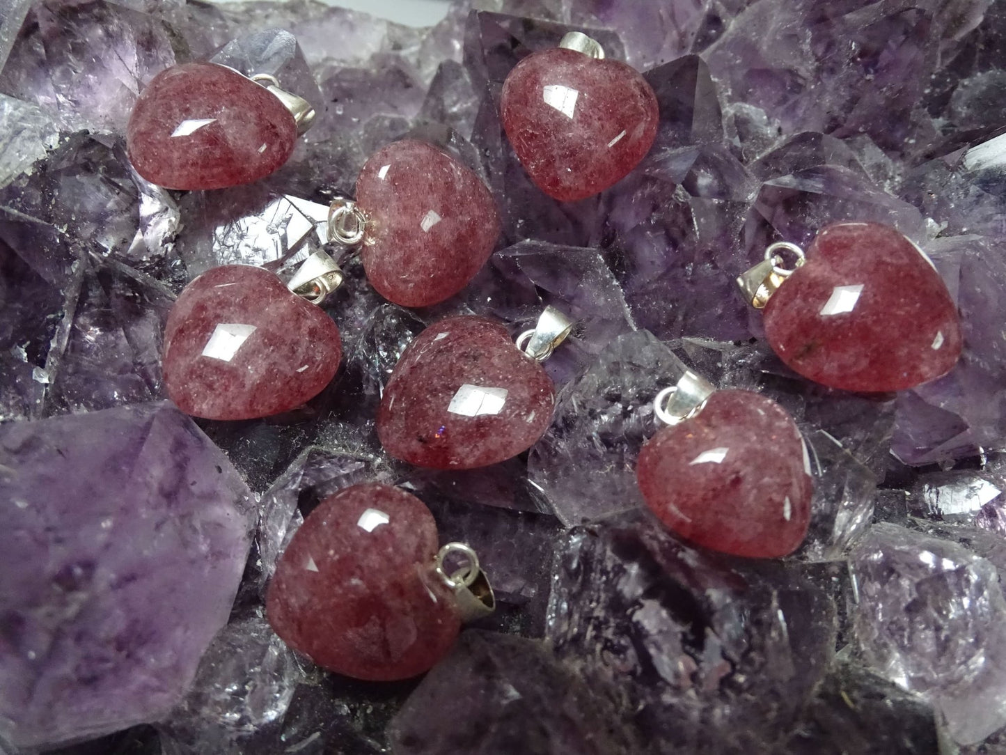 Pendentif Quartz Fraise - Pendentifs - Colibri Minéraux et Bien-être