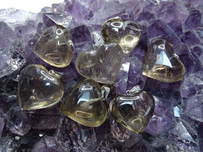 Pendentif Quartz Fumé Coeur - Pendentifs - Colibri Minéraux et Bien-être