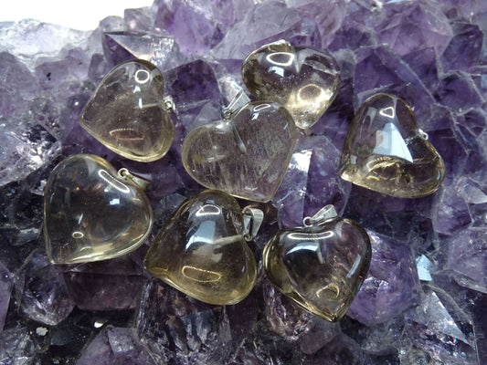 Pendentif Quartz Fumé Coeur - Pendentifs - Colibri Minéraux et Bien-être