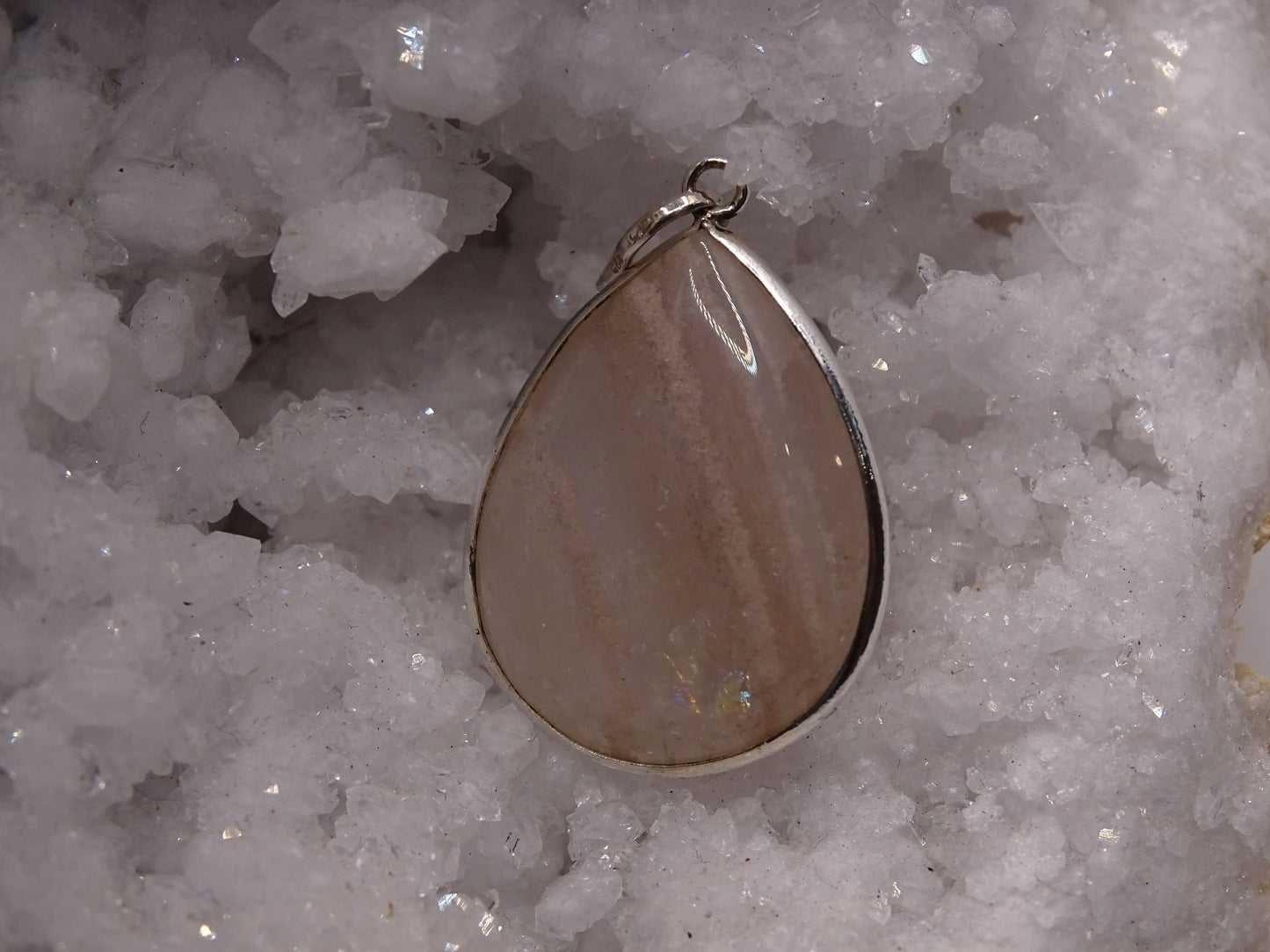 Pendentif Quartz à inclusions Argent 925 - Pendentifs - Colibri Minéraux et Bien-être