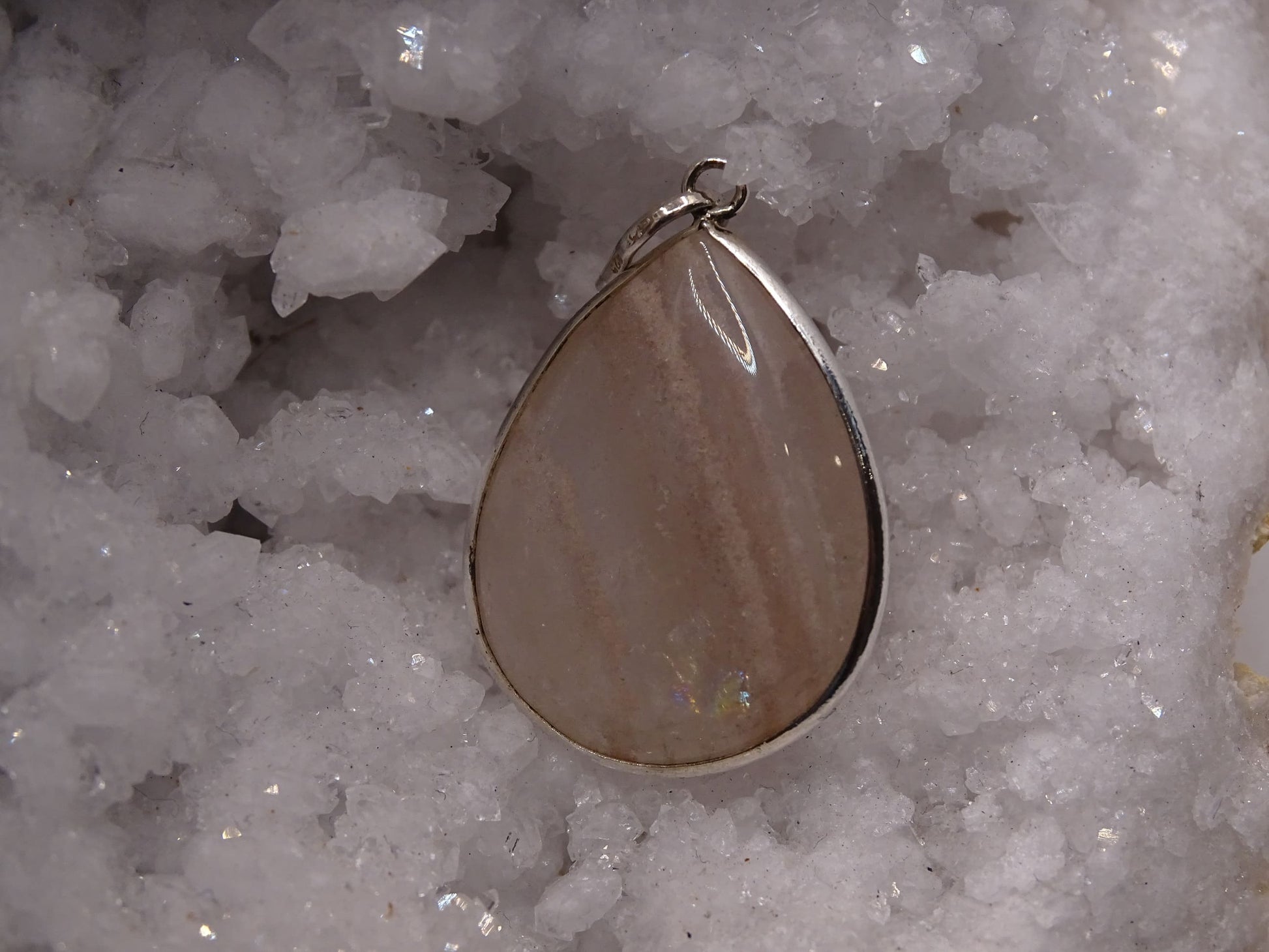 Pendentif Quartz à inclusions Argent 925 - Pendentifs - Colibri Minéraux et Bien-être