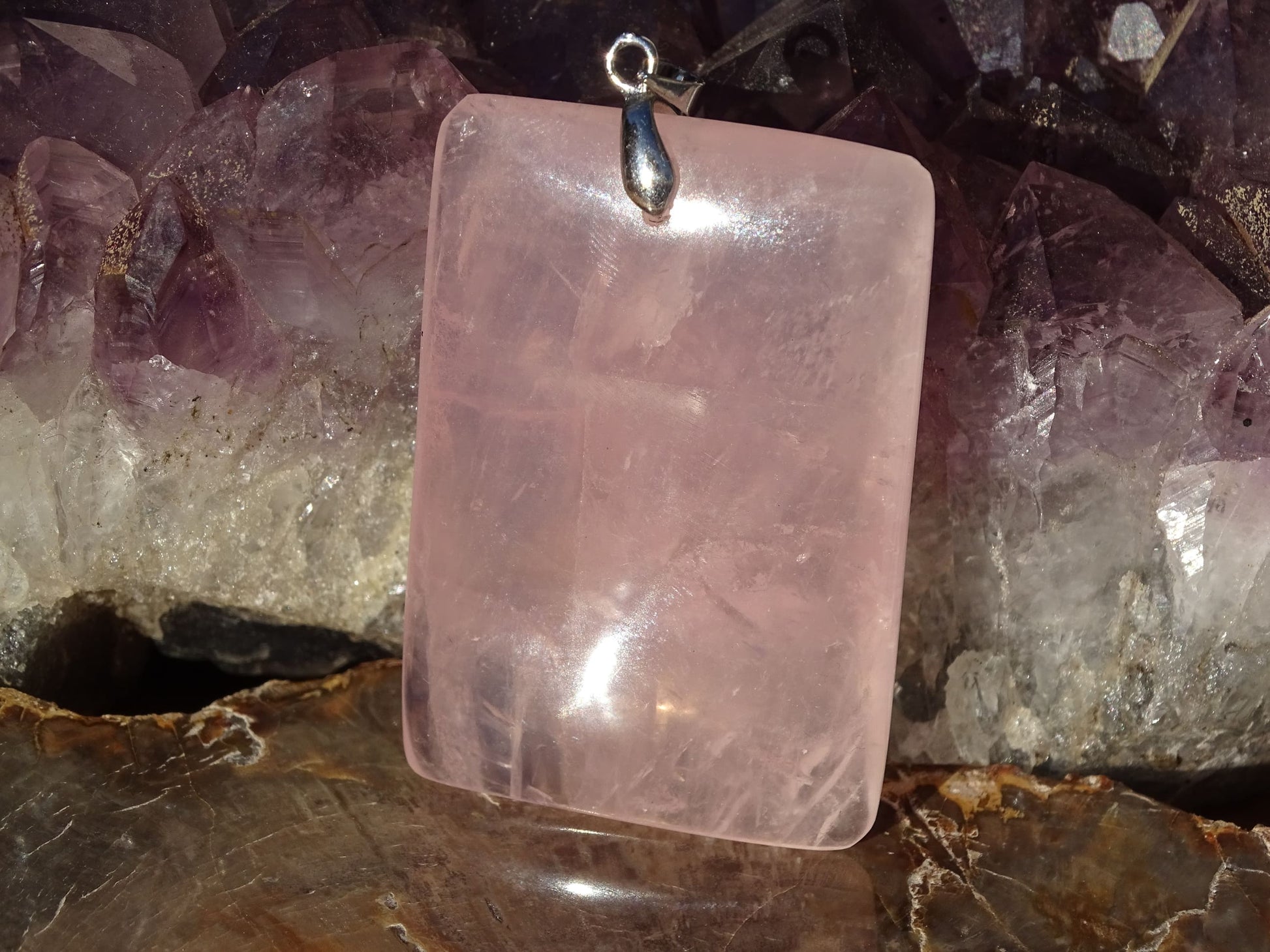 Pendentif Quartz Rose - Pendentifs - Colibri Minéraux et Bien-être