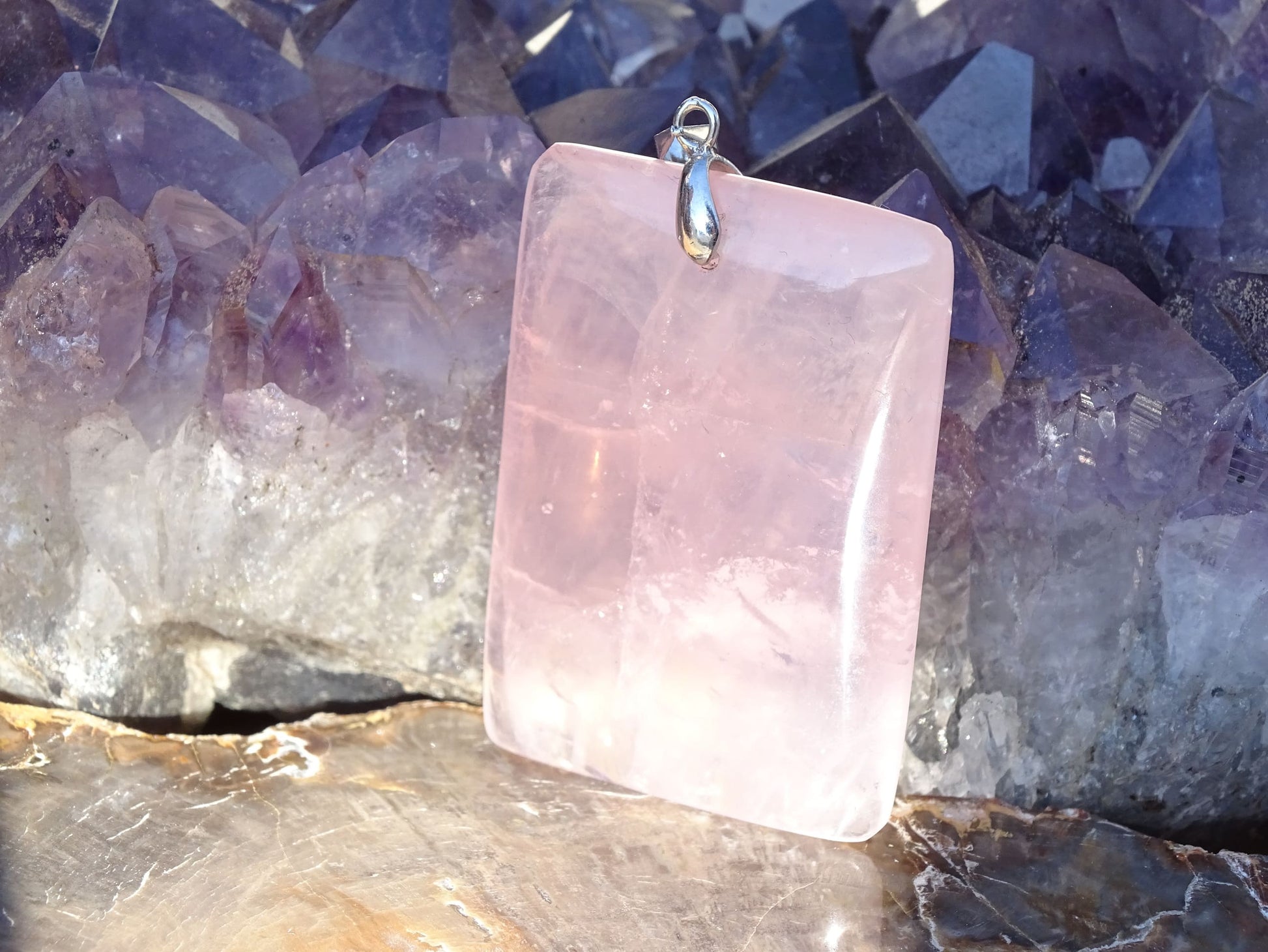 Pendentif Quartz Rose - Pendentifs - Colibri Minéraux et Bien-être