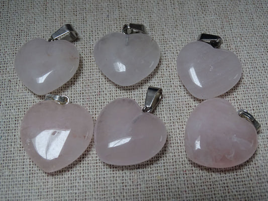 Pendentif Quartz Rose Coeur - Pendentifs - Colibri Minéraux et Bien-être