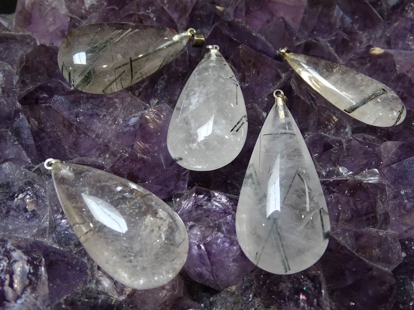 Pendentif Quartz Tourmaline - Pendentifs - Colibri Minéraux et Bien-être