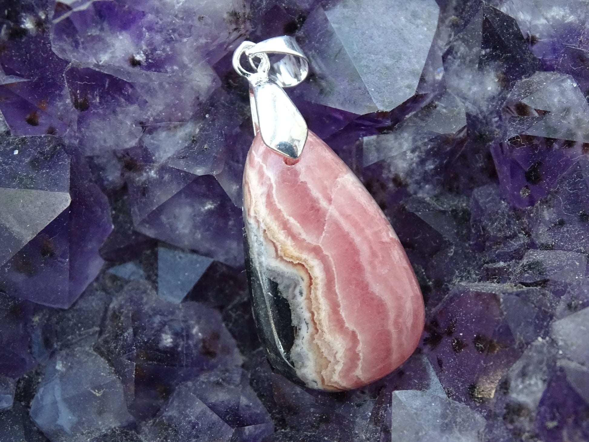 Pendentif Rhodochrosite - Pendentifs - Colibri Minéraux et Bien-être