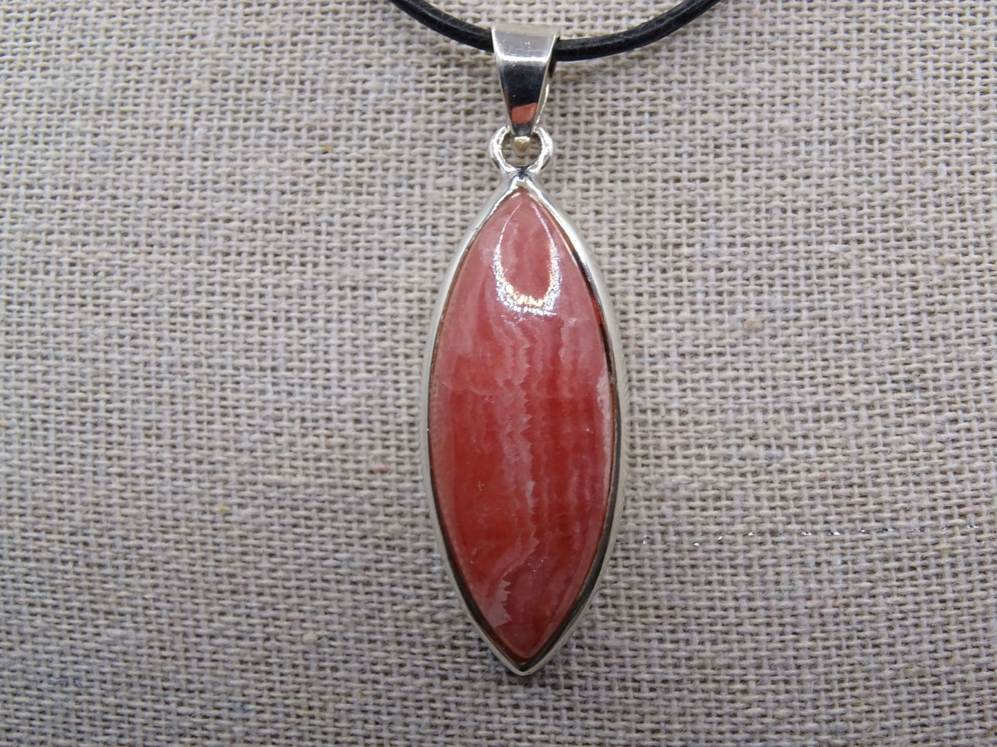 Pendentif Rhodochrosite Argent 925 - Pendentifs - Colibri Minéraux et Bien-être