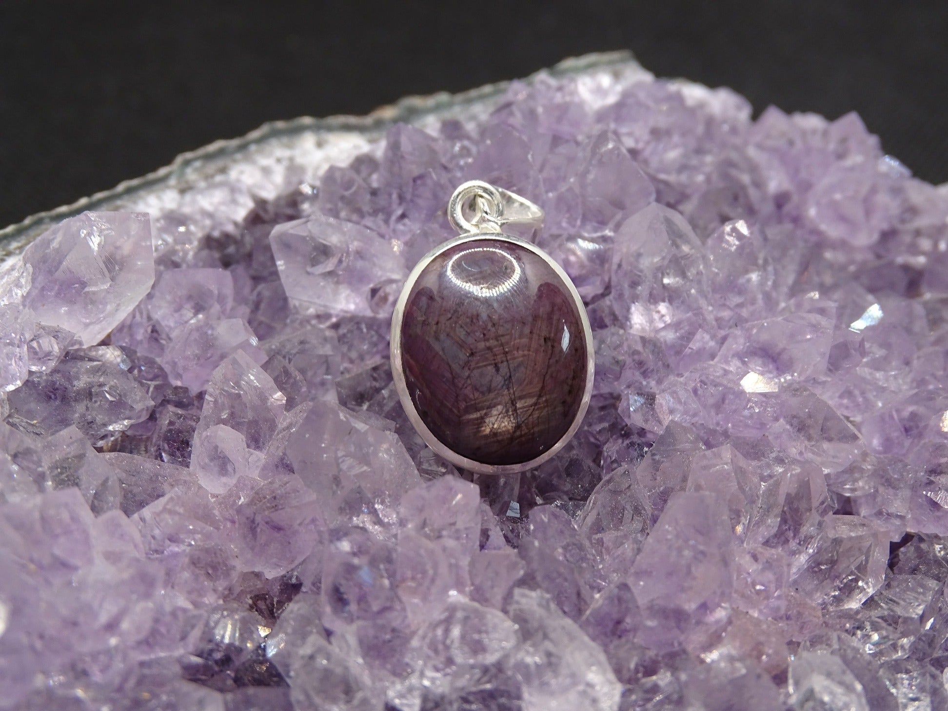 Pendentif Rubis Etoilé Argent 925 - Pendentifs - Colibri Minéraux et Bien-être