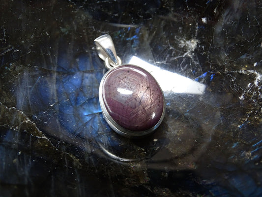 Pendentif Rubis Etoilé Argent 925 - Pendentifs - Colibri Minéraux et Bien-être