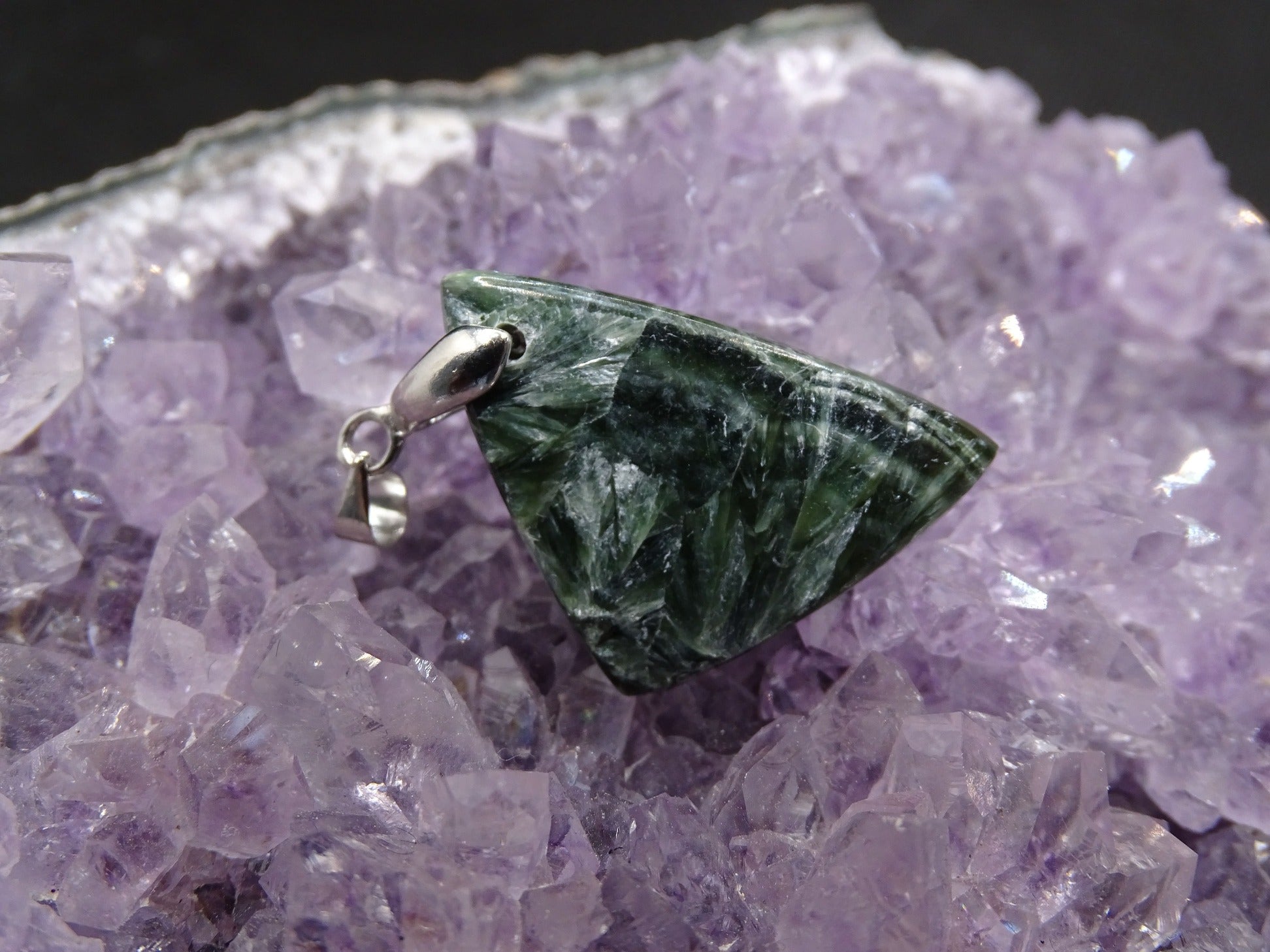 Pendentif Séraphinite - Pendentifs - Colibri Minéraux et Bien-être